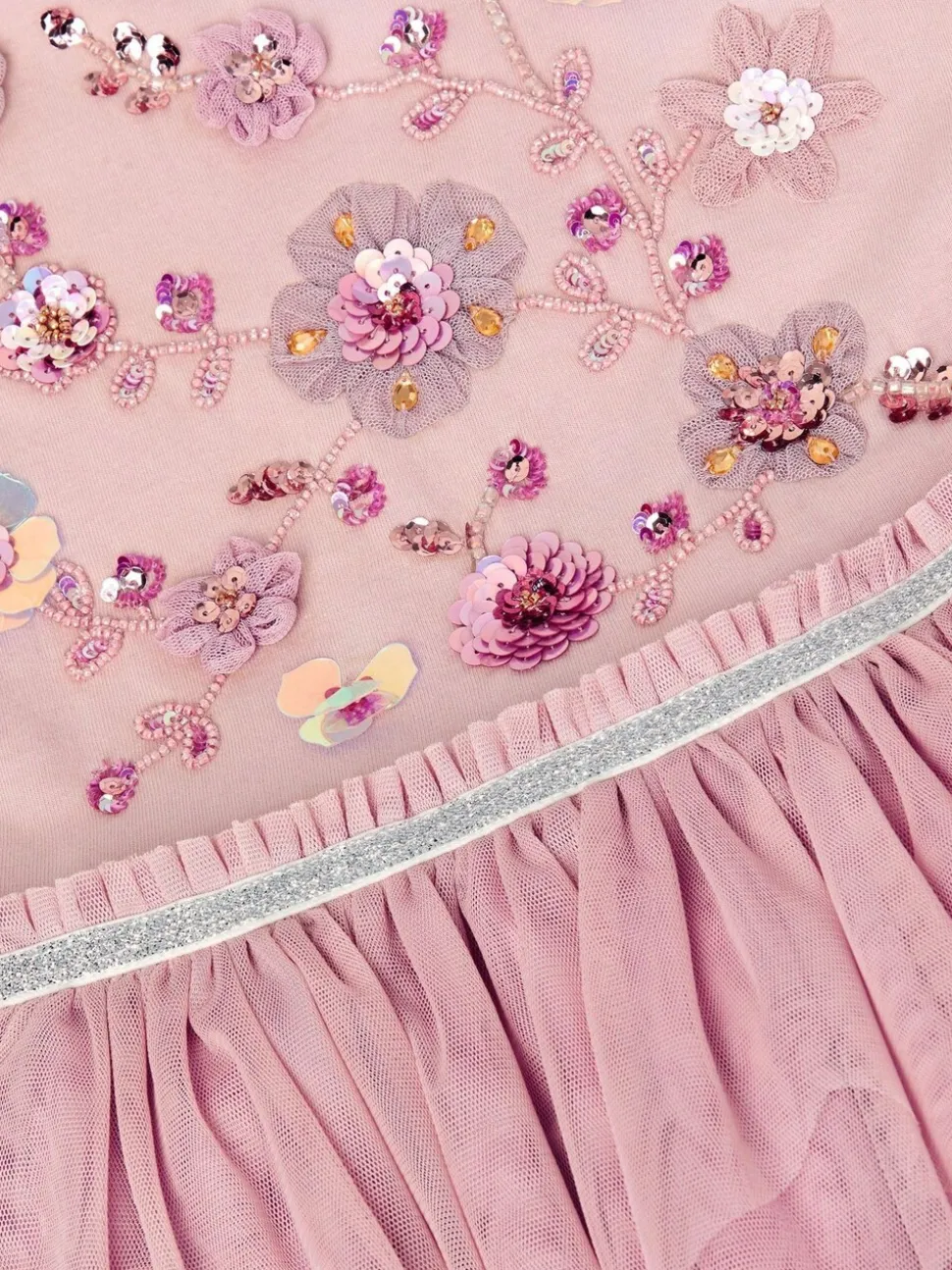 Monsoon Disco-jurk met bloemen en pailletten