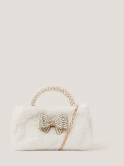 Monsoon Fluffy Pearl Handle Bag