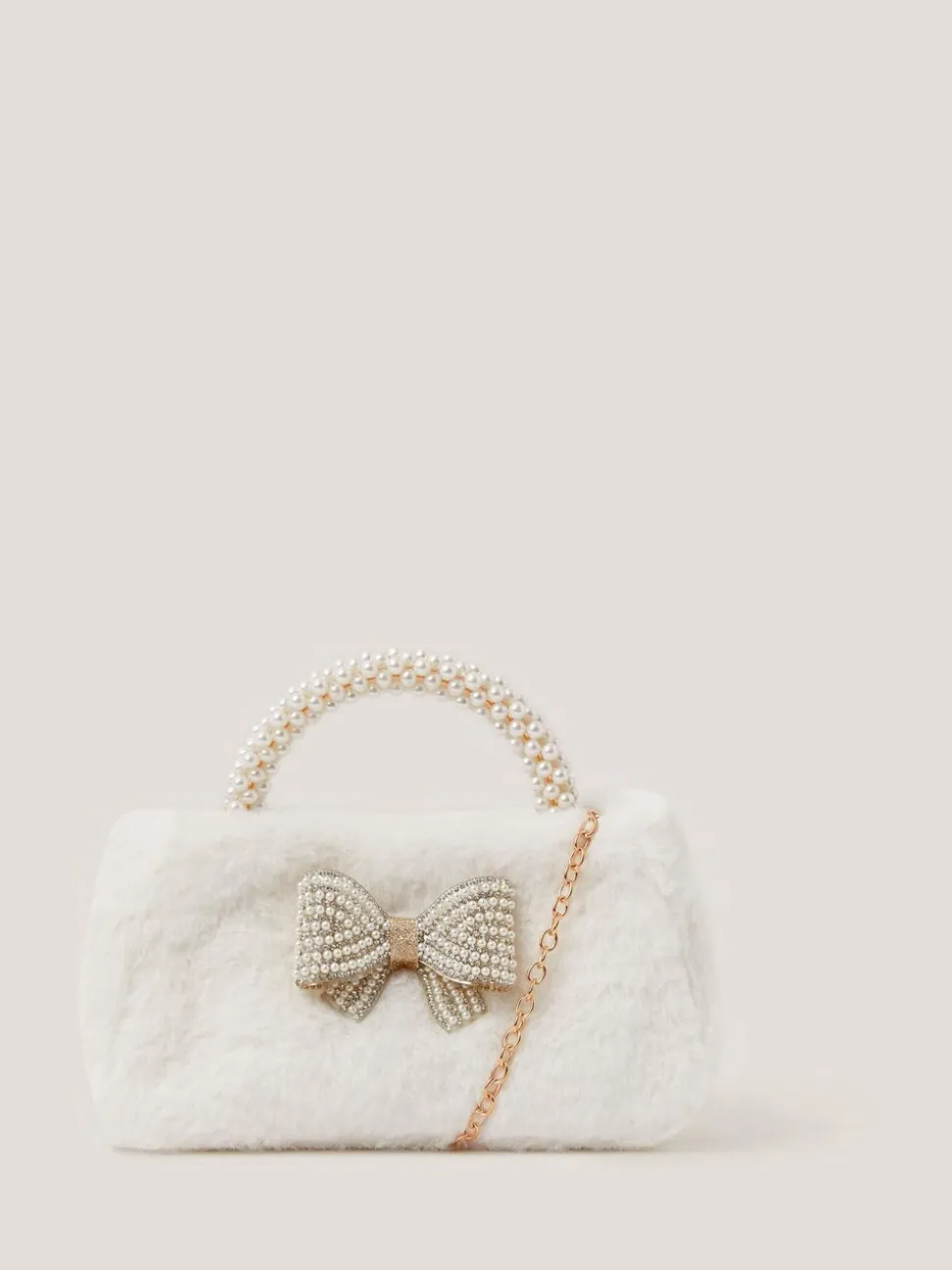 Monsoon Fluffy Pearl Handle Bag