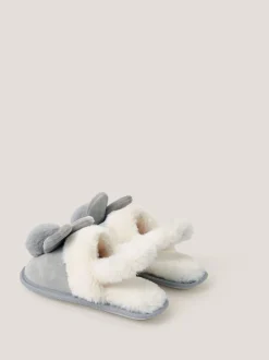 Monsoon Fluffy Pom Pom Bunny Pantoffels