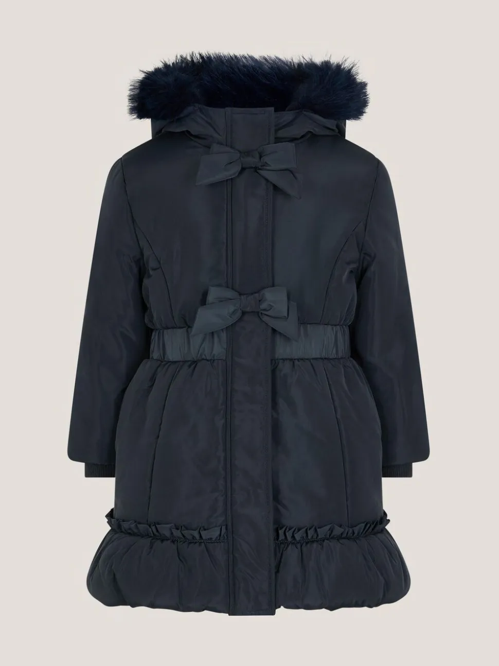 Monsoon Frill Bow Hooded Coat