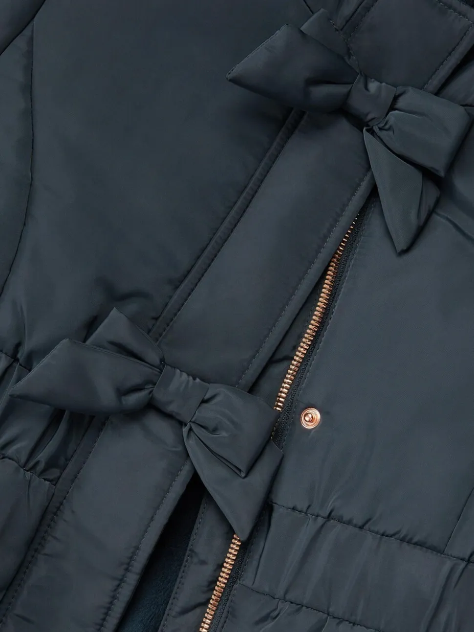 Monsoon Frill Bow Hooded Coat