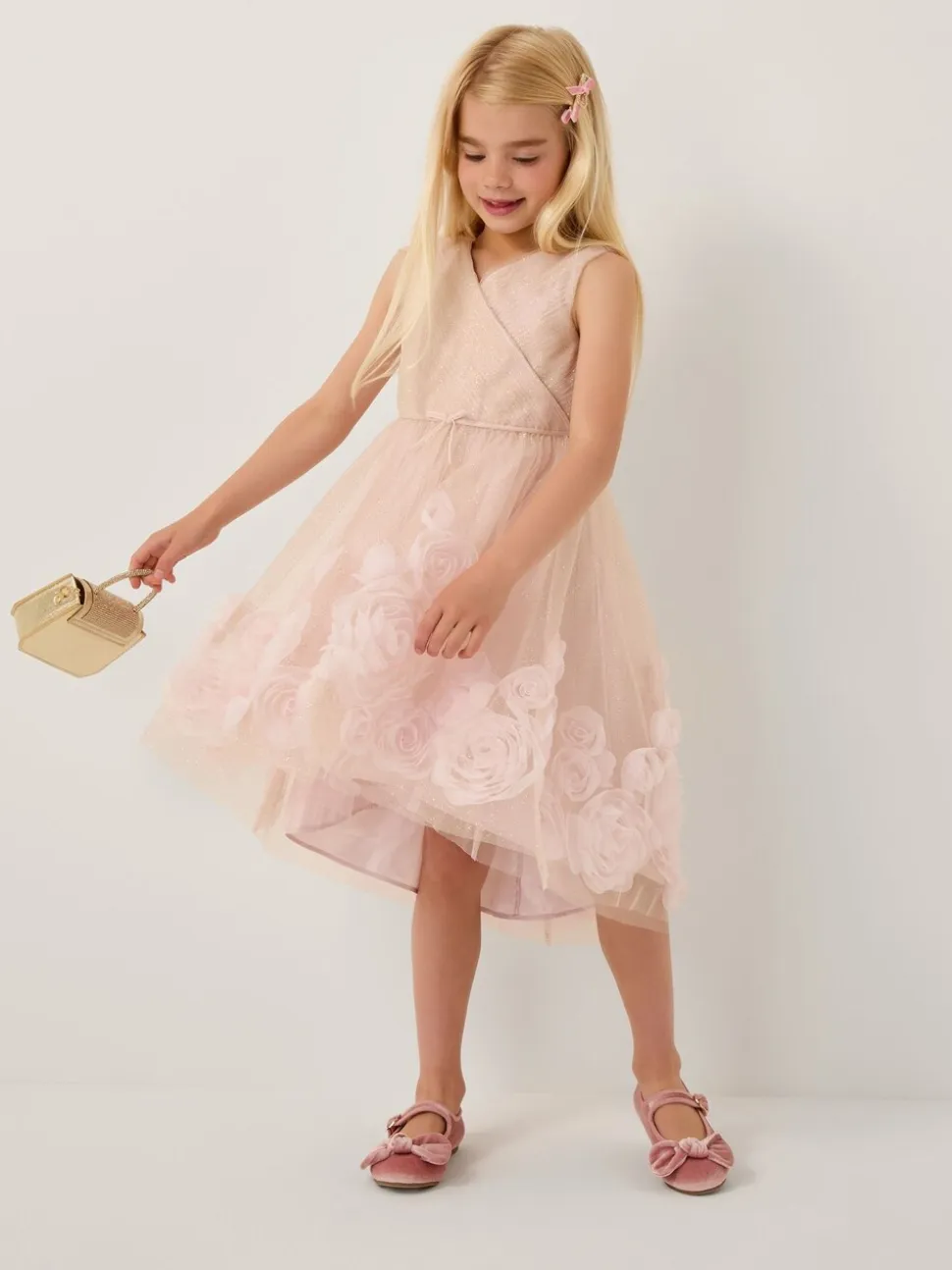 Monsoon Glinda Appliqué Glitter Party Dress