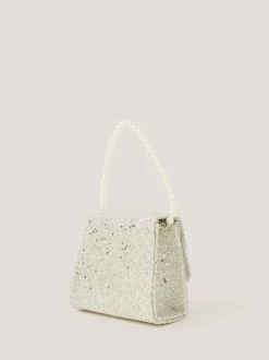 Monsoon Glitter Pearl Bow Handbag & Hair Clips Set