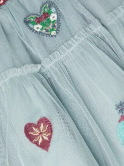 Monsoon Heart Embellished Tulle Skirt