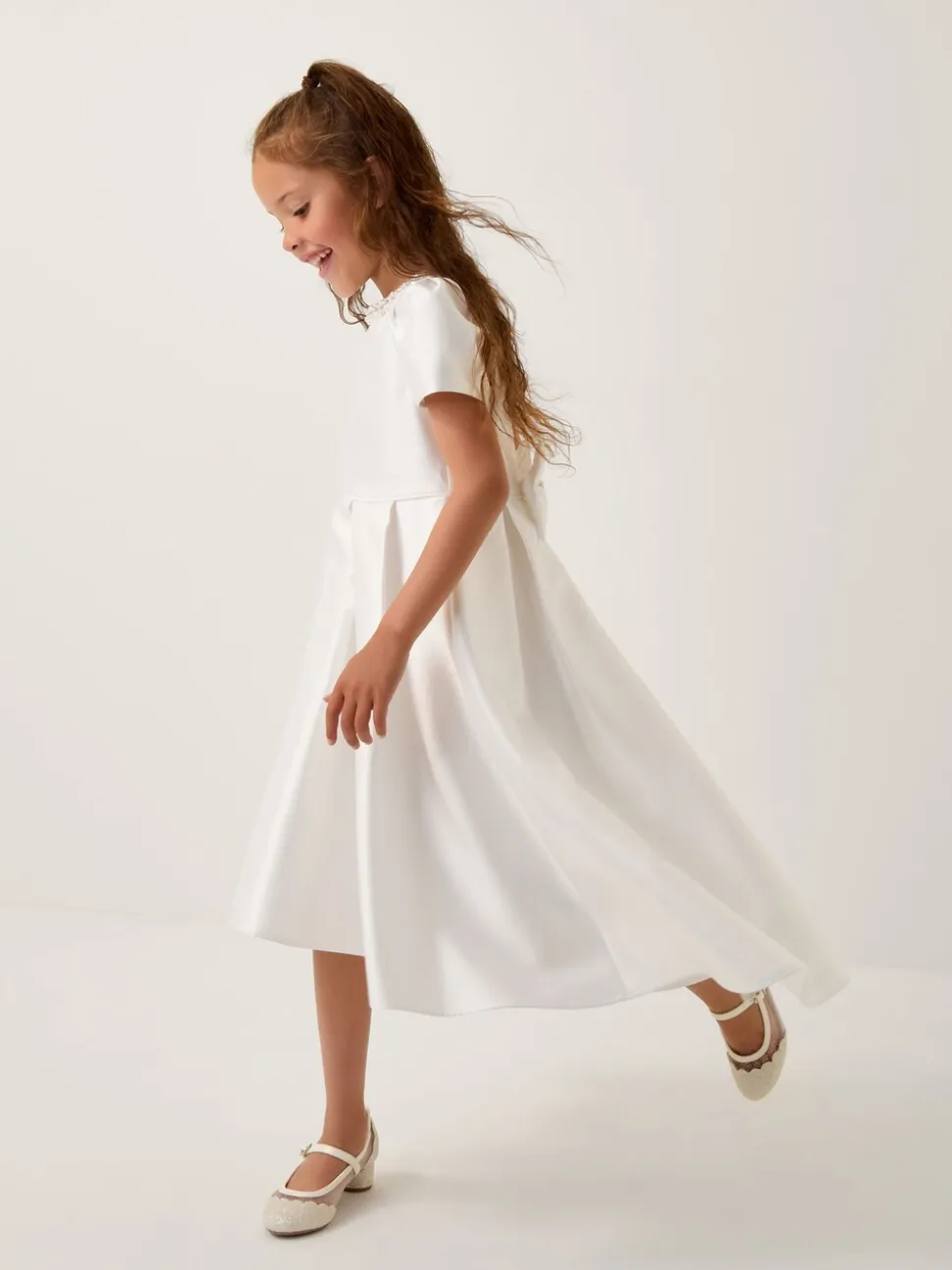 Monsoon Isabella Short Sleeve Pearl Effect Embellished Dress