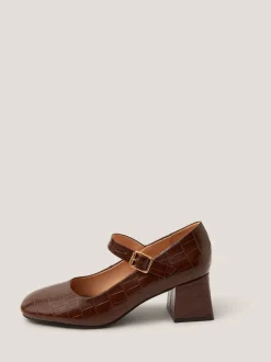 Monsoon Jill Faux Croc Mary Jane Heels