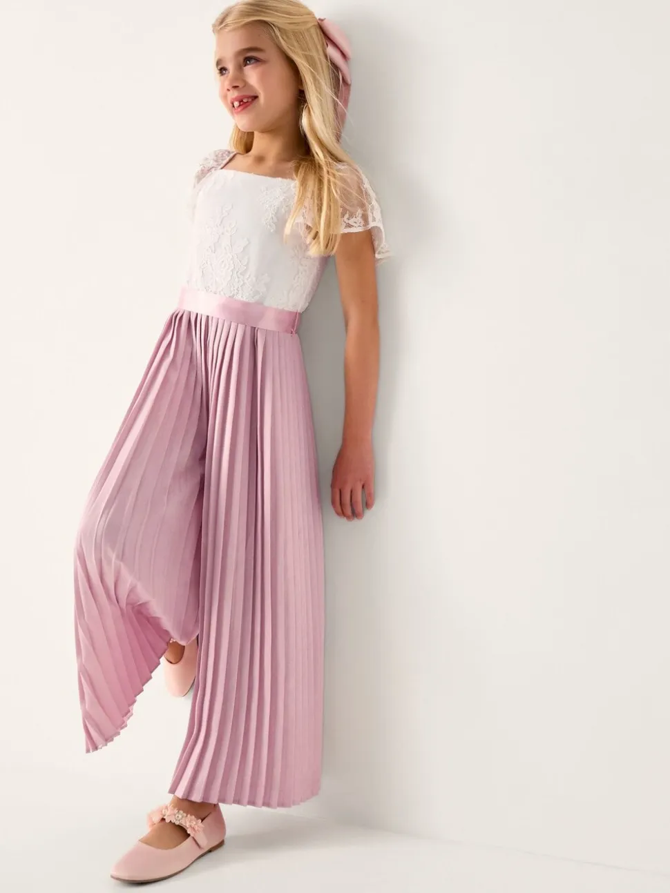Monsoon Lace Pleated Jumpsuit