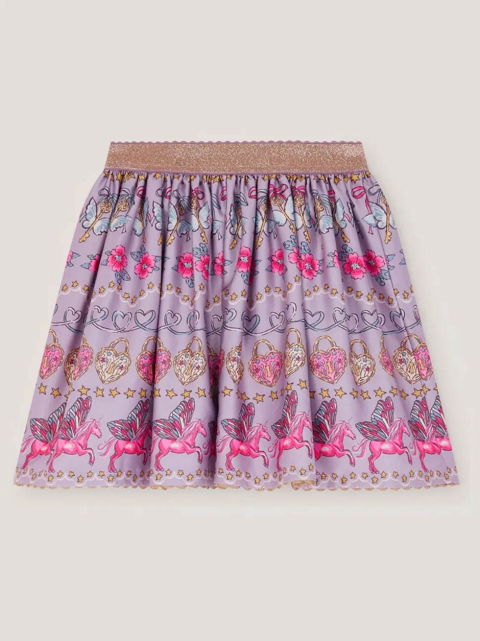 Monsoon Magical Unicorn Print Satin Skirt