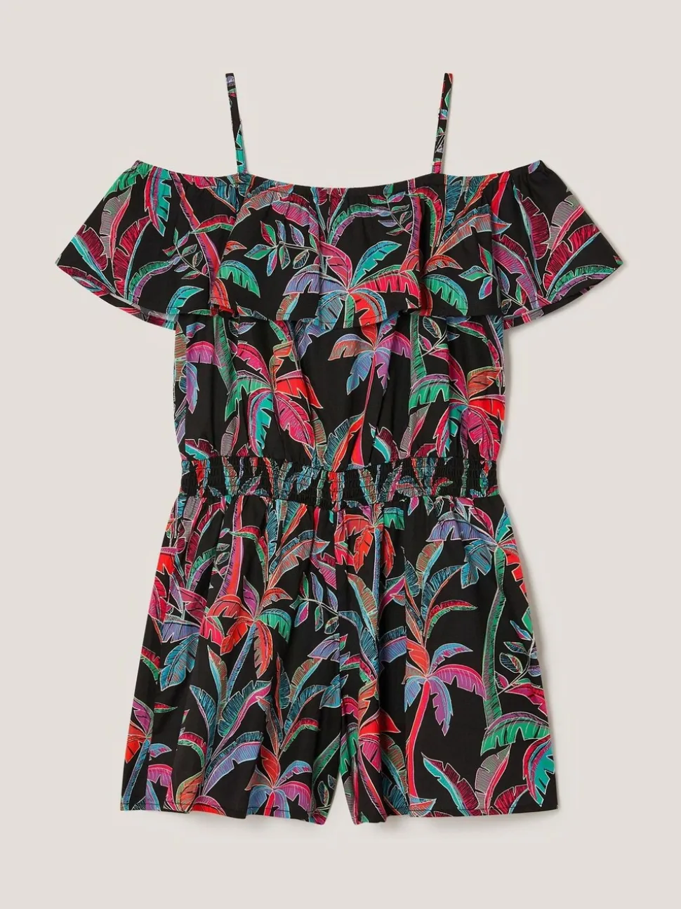 Monsoon Neon Tropical Print Playsuit