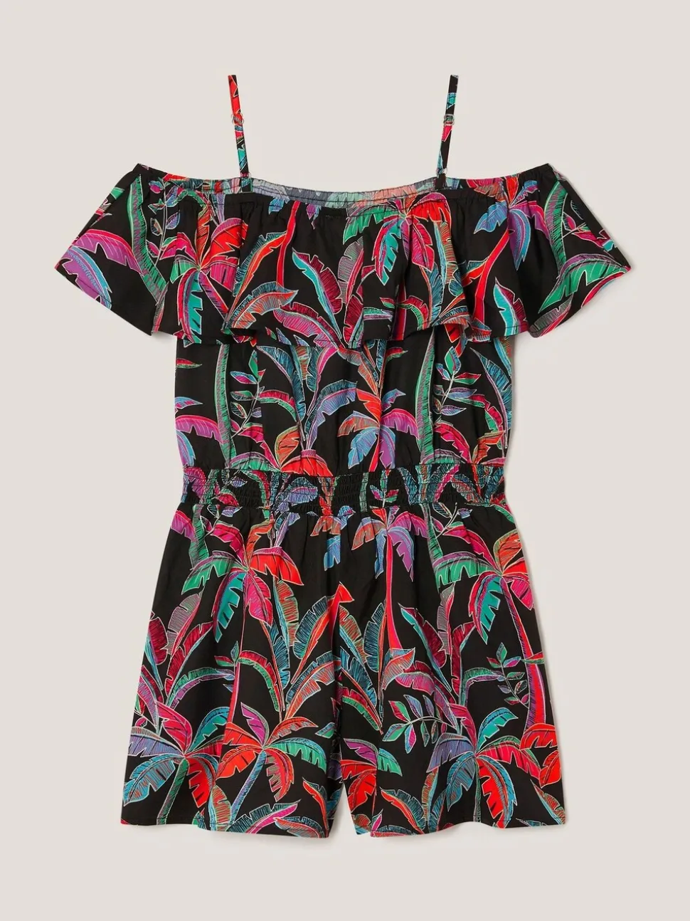 Monsoon Neon Tropical Print Playsuit