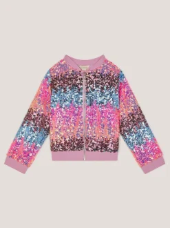 Monsoon Ombré Sequin Bomber Jacket