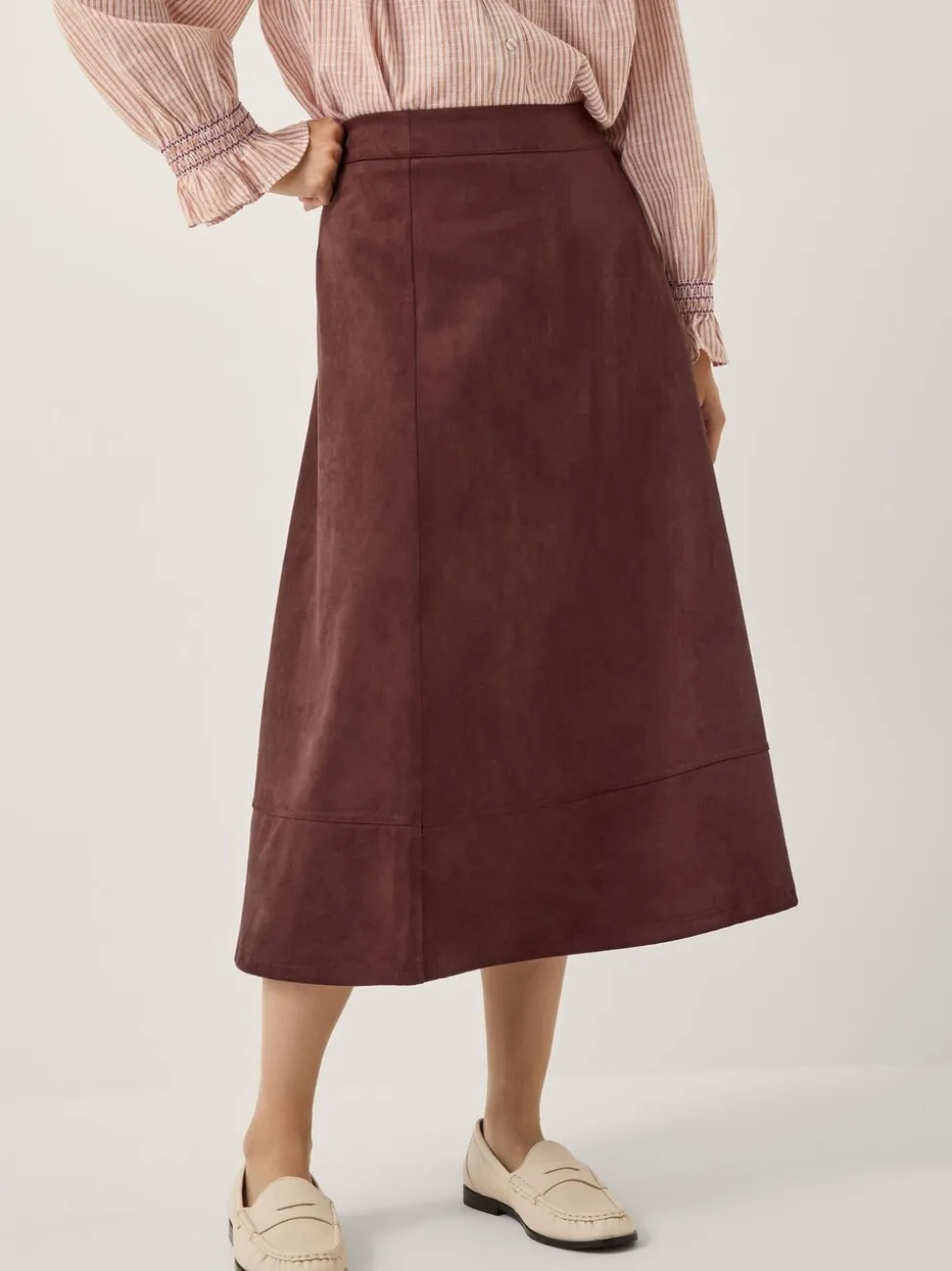 Monsoon Rowan Suedette A-Line Midi Skirt
