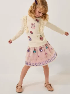 Monsoon Ruffle Top & Embellished Skirt Set