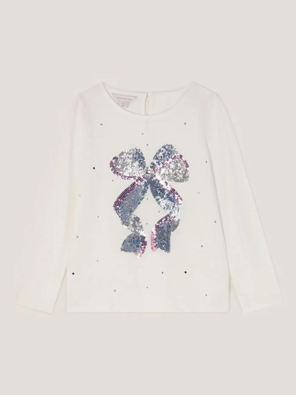 Monsoon Sequin Bow Long Sleeve Top