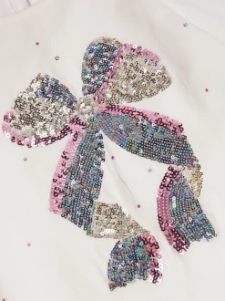 Monsoon Sequin Bow Long Sleeve Top