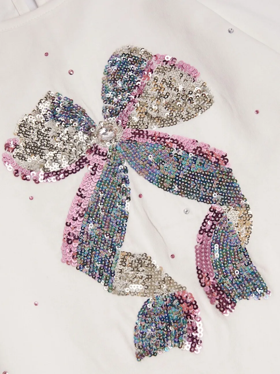 Monsoon Sequin Bow Long Sleeve Top