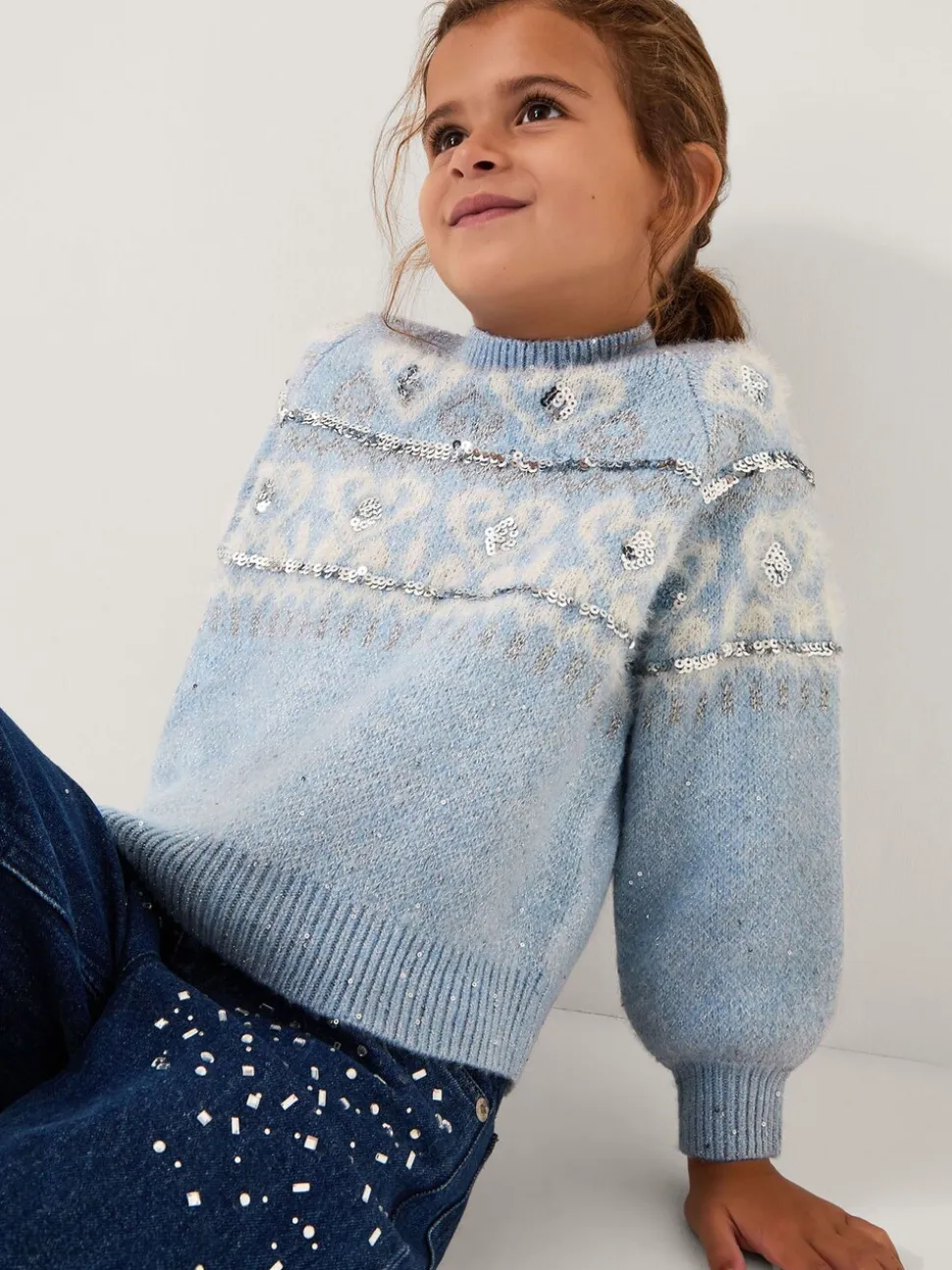 Monsoon Sparkle Heart Jumper