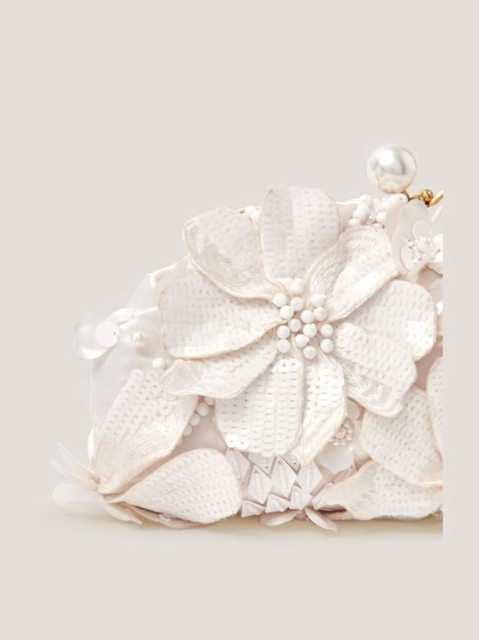 Monsoon Suvi Flower Embellished Clutch Bag