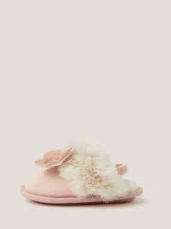 Monsoon Velvet Bow Slippers