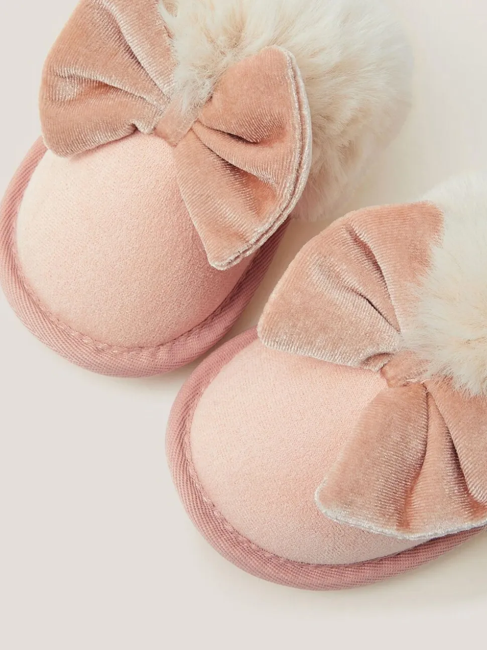 Monsoon Velvet Bow Slippers