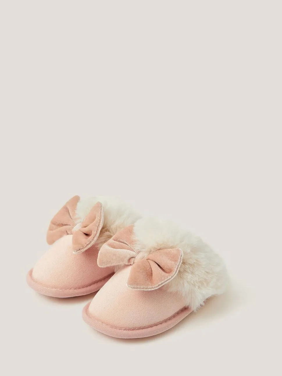 Monsoon Velvet Bow Slippers