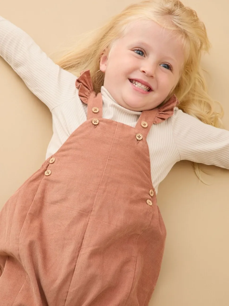 MORI Frilled Corduroy Dungarees