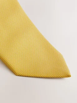 Mosterdgeel - Smal - Stropdas met textuur