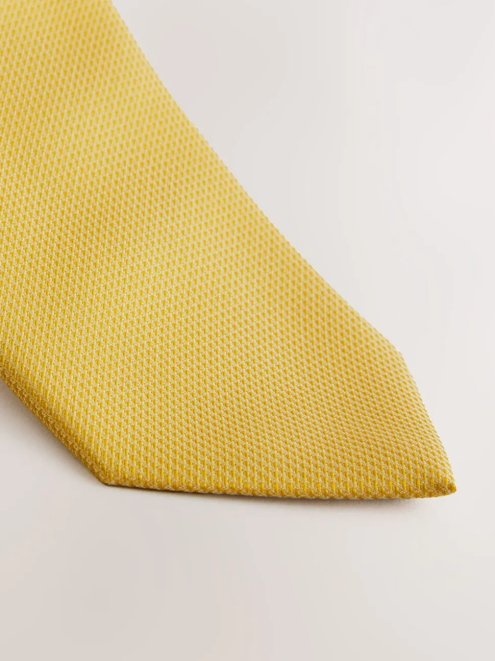 Mosterdgeel - Smal - Stropdas met textuur