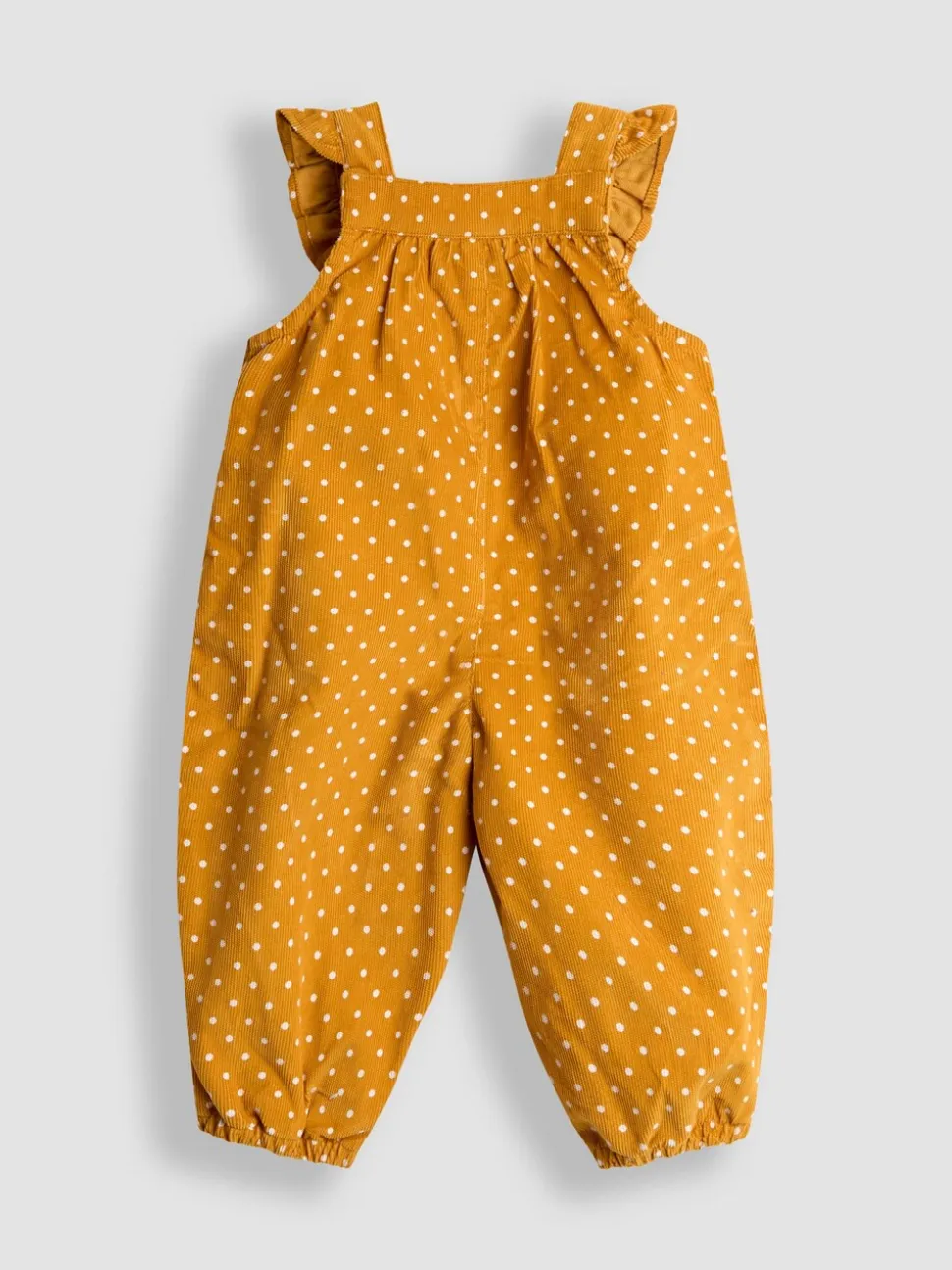 Mosterdgeel eend - JoJo Maman Bébé - Set van corduroy tuinbroek met applicatie en top