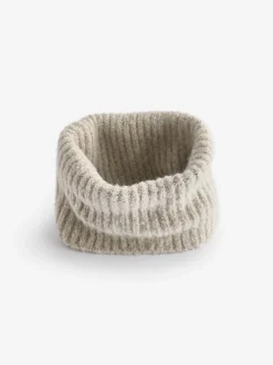 Moutkleurig - Chunky ribgebreide colsjaal (1-16jr)