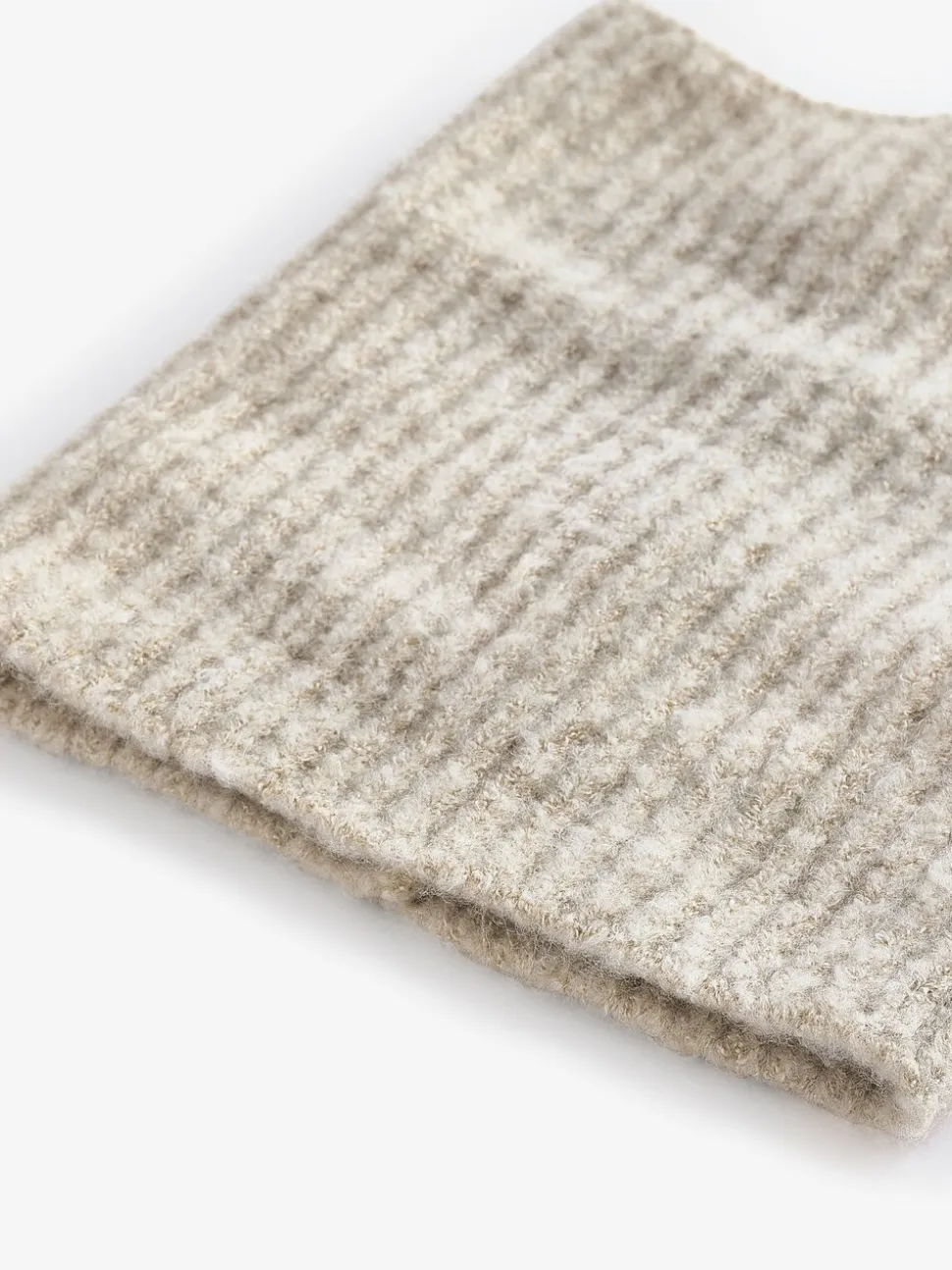 Moutkleurig - Chunky ribgebreide colsjaal (1-16jr)