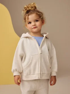Moutkleurig - Hoodie met ritssluiting (3 mnd-7 jr)