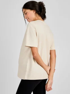 Moutkleurig - JoJo Maman Bébé - Oversized boyfriend zwangerschaps-T-shirt