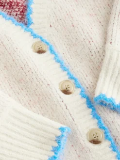 Moutkleurig - Lobster Button Cardigan