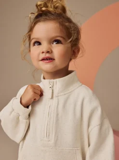 Moutkleurig - Sweatshirt met kwartrits (3mnd -7jr)