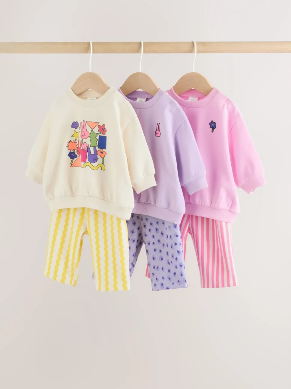 Multi - Baby Sweatshirts & Joggers 6 Piece Set (0mths-3yrs)