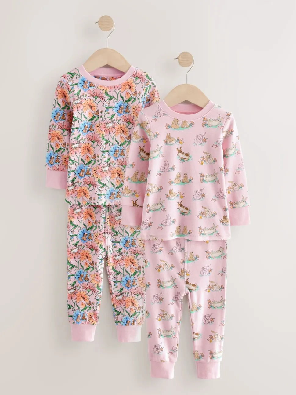 Multi - Cath Kidston Bunny Snuggle 100% katoenen pyjama's verpakking van 2
