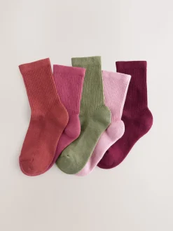 Multi - Katoenrijke geribde enkelSokken 5 -pack