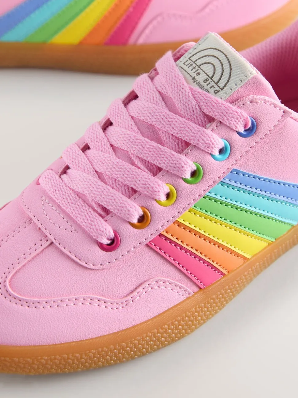 Multi - Little Bird by Jools Oliver Gum Sole sneakers met regenboogstrepen