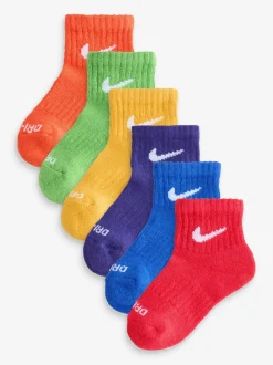 Multi - Nike Kids Little Performance Ankle Socks 6 Pack