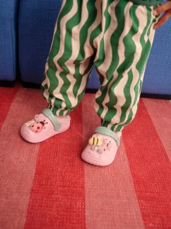 Multi - Pantoffelklompen met voering van imitatiebont