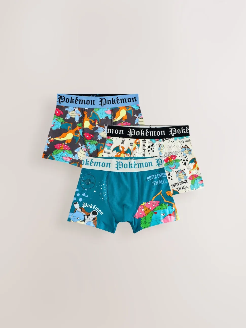 Multi - Pokemon Trunks 3 Pack (5-12jaar)