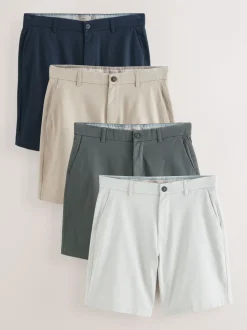 Multi - Ruimvallende pasvorm. - Set van 4 chinoshorts met stretch