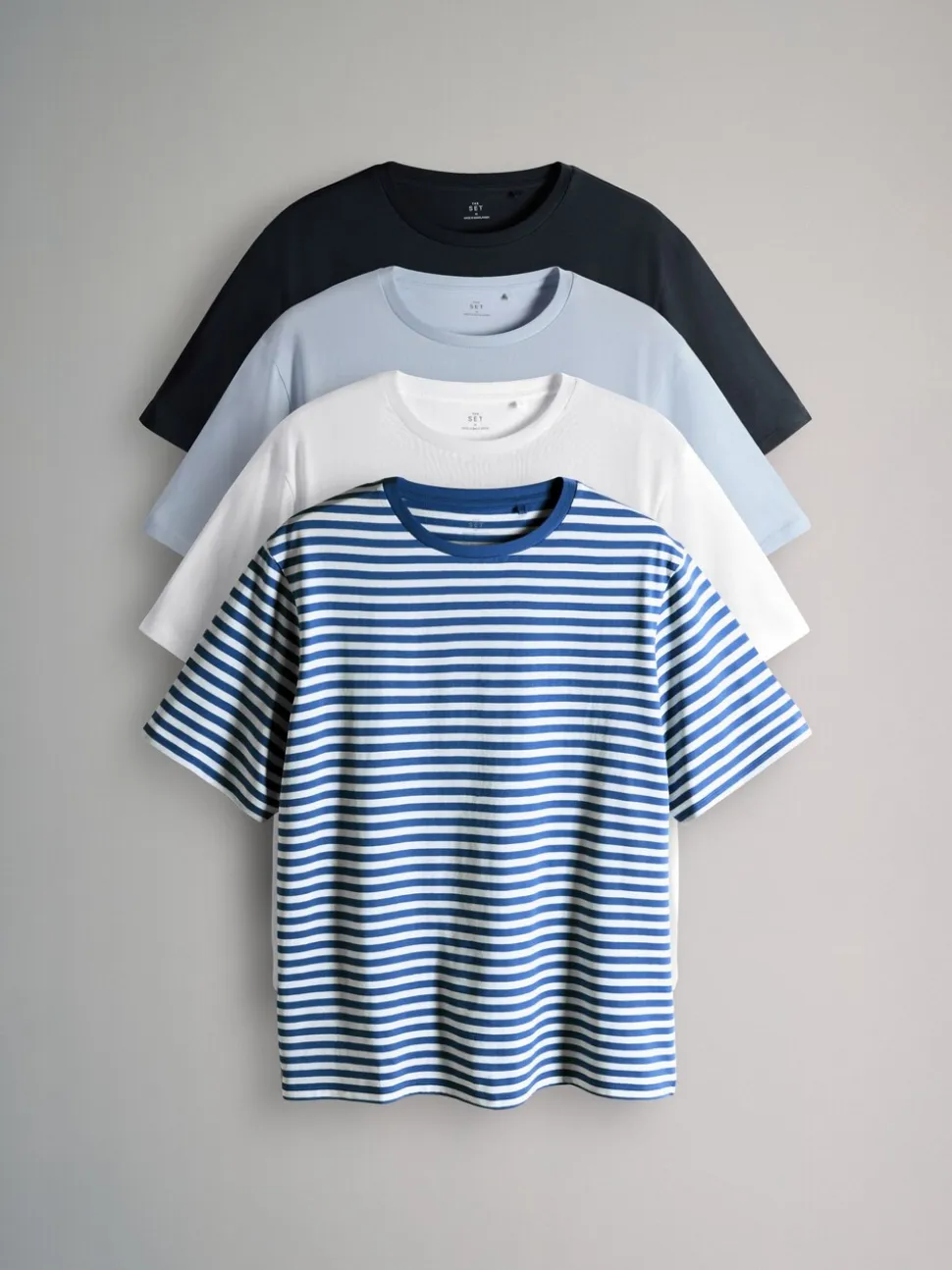Multi - The Set verpakking van 4 relaxte T-shirts met korte mouwen