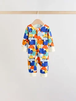 Multi - Two Way Zip Baby Sleepsuit 5 Pack (0mths-3yrs)