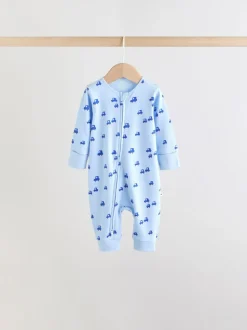 Multi - Two Way Zip Baby Sleepsuit 5 Pack (0mths-3yrs)