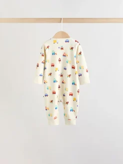 Multi - Two Way Zip Baby Sleepsuit 5 Pack (0mths-3yrs)