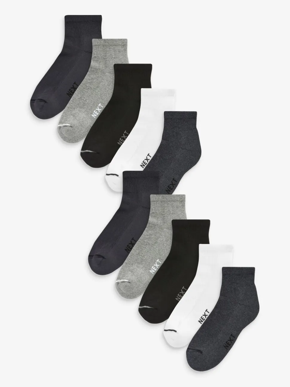 Multi - Verpakking van 10 - Halfhoge sneakersokken met demping