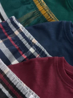 Multi - Verpakking van 3 geweven geruite pyjama's (3-16 jr)